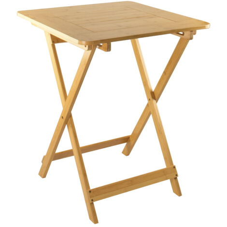 Mesa Plegable de Bambú Barnizada Biano 60x60x75cm 7house