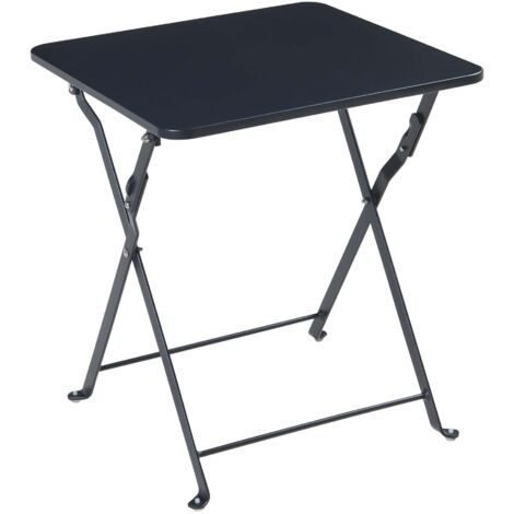 Mesa plegable de camping/jardín 45 x 40 x 40 cm acero negro 030011092