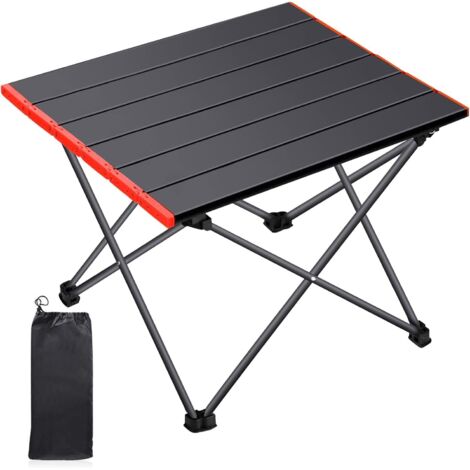 Mesa plegable de camping, mesa plegable ultraligera y portátil de aluminio con bolsa de transporte, mesa plegable de camping para uso en exteriores, picnics, playa, senderismo.