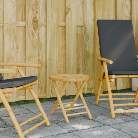 Mesa plegable de jardín de bambú Ø45x45 cm vidaXL