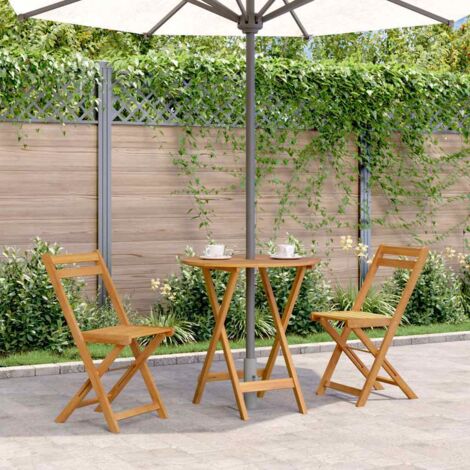 Mesa plegable de jardín de madera maciza de acacia 70 cm vidaXL