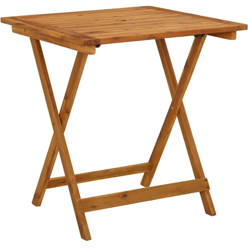 

vidaXL Mesa plegable de jardín de madera maciza de acacia 70x70x75 cm - Marrón