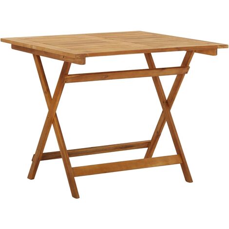 Mesa plegable de jardín de madera maciza de acacia 90x90x75 cm vidaXL