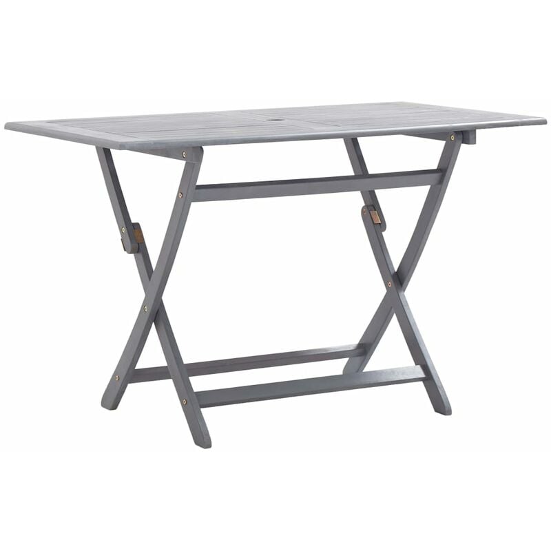 

vidaXL Mesa plegable de jardín madera maciza de acacia 120x70x75 cm - Gris