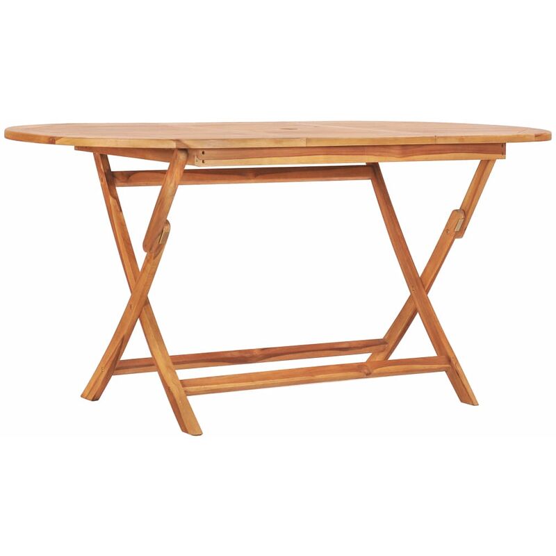 

Mesa plegable de jardín madera maciza de teca 160x80x75 cm