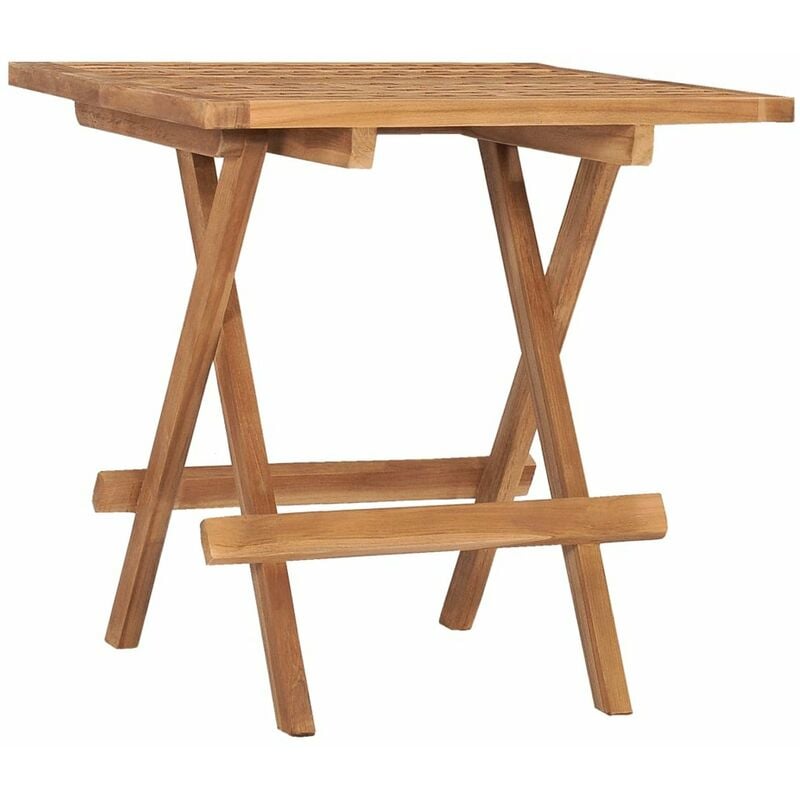 

Happyshopping - Mesa plegable de jardin madera maciza de teca 50x50x50 cm