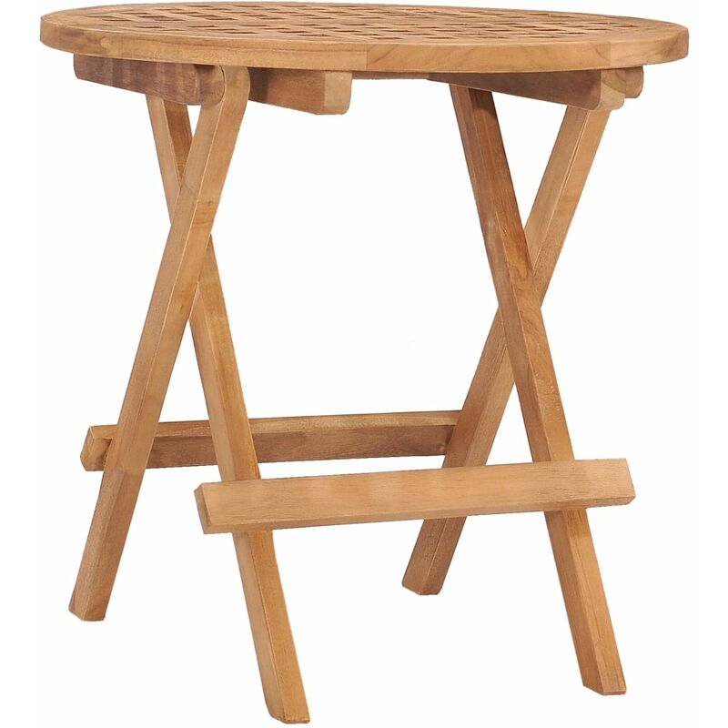 

Mesa plegable de jardín madera maciza de teca 50x50x50 cm