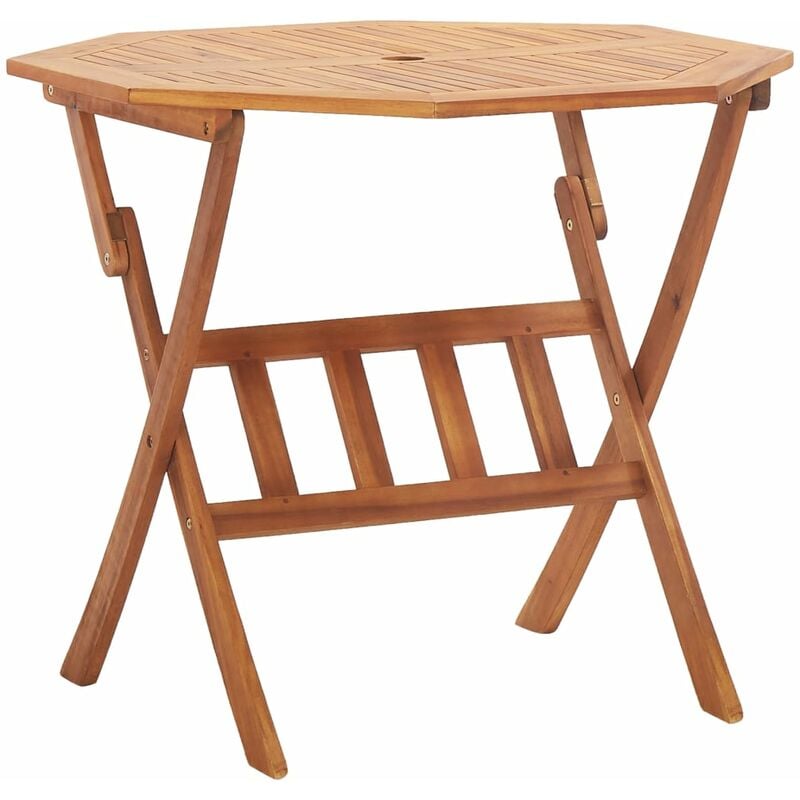 

Mesa plegable de jardín de madera maciza de acacia 90x75 cm - Marrón