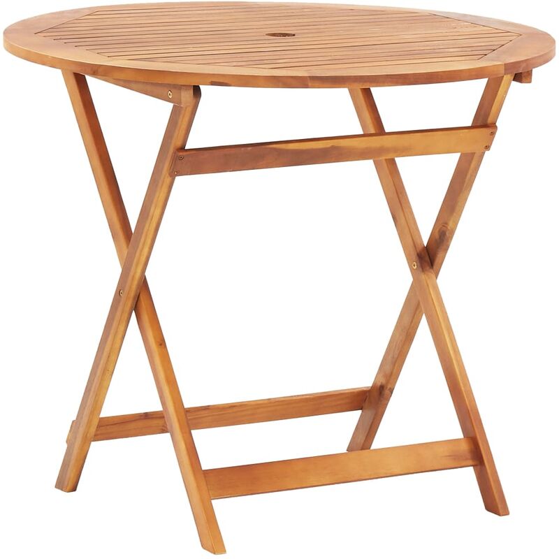 

Mesa plegable de jardín de madera maciza de acacia 90x75 cm - Marrón
