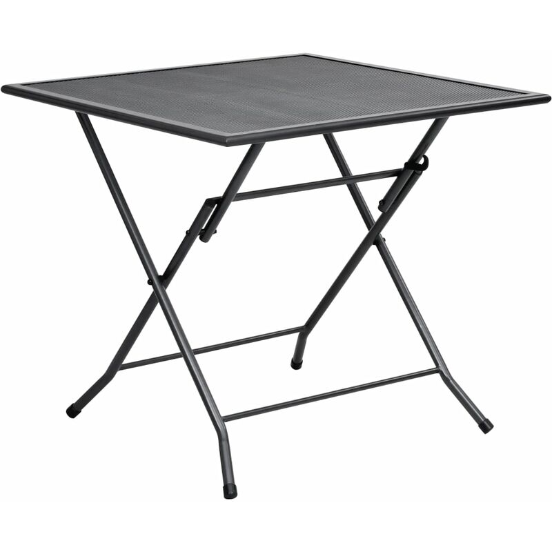

Mesa plegable de malla de acero antracita 80x80x72 cm - Antracita