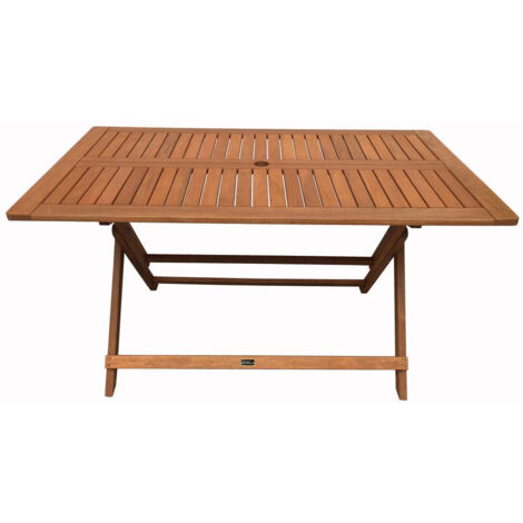 Mesa plegable en madera exótica "Hong Kong" - Maple -  135 x 80 cm - Marrón claro