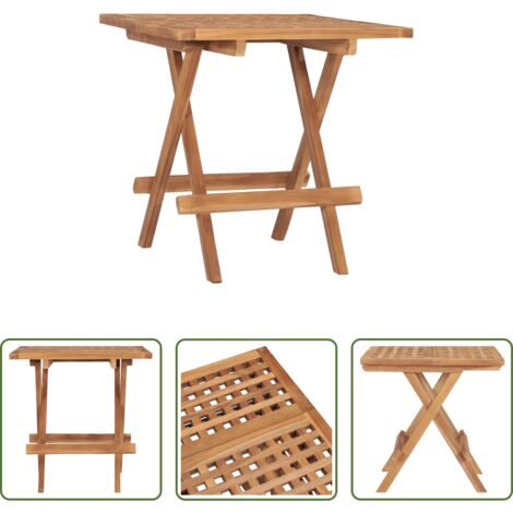 Mesa plegable -  Mesa plegable de jardín madera maciza de teca 50x50x50 cm