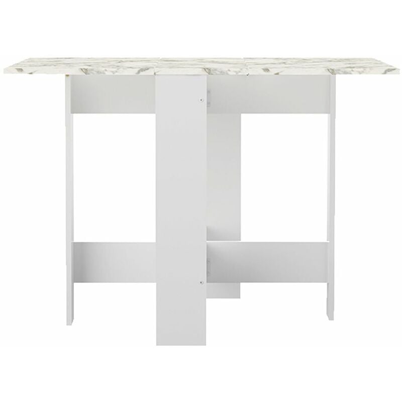 

Mesa plegable PAPILLON blanco y mármol, 103 x 76 x 73.4 - blanco y mármol