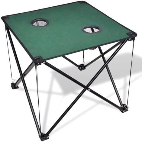 Mesa plegable para camping, color verde oscuro