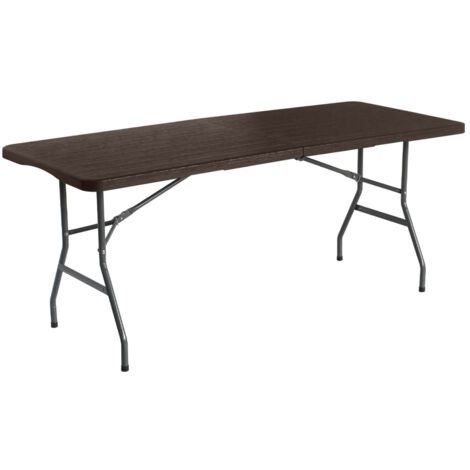Mesa Plegable Rectangular Efecto Madera 180x74x74cm 7house