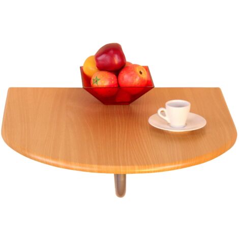 Mesa plegable semicircular de pared en MDF de haya DEC05015