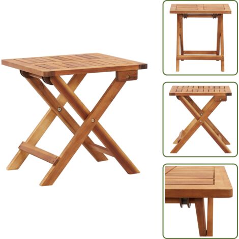 Mesa plegable - vidaXL Mesa de centro plegable de jardín madera de acacia 40x40x40 cm - Mesa de exterior