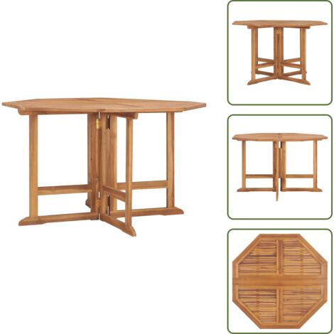 Mesa plegable - vidaXL Mesa de comedor de jardín plegable teca maciza 110x110x75 cm - Muebles de jardín