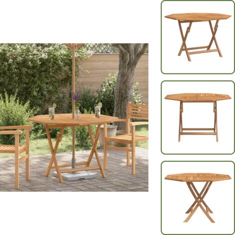 Mesa plegable - vidaXL Mesa de jardín plegable madera maciza de teca 110x110x75 cm - Mesa de terraza