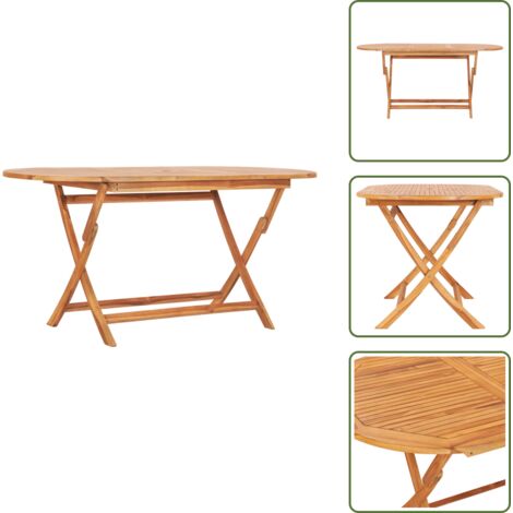 Mesa plegable - vidaXL Mesa plegable de jardín madera maciza de teca 160x80x75 cm - Mesa exterior