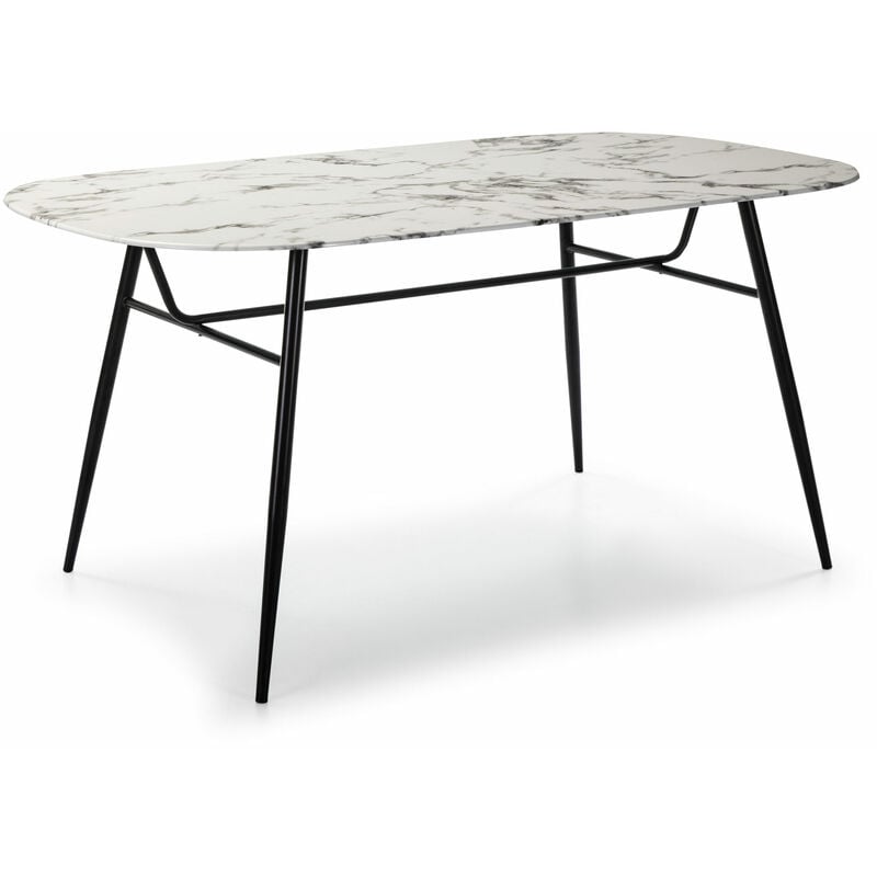 

Mesa Rect. Alina 160 Cm Cristal Marmol Blanco P. N