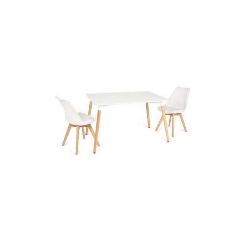 

Mesa rectangular blanca modelo Vandyk. 120 cm(ancho) 75 cm(altura) 80 cm(fondo) Color BLANCO