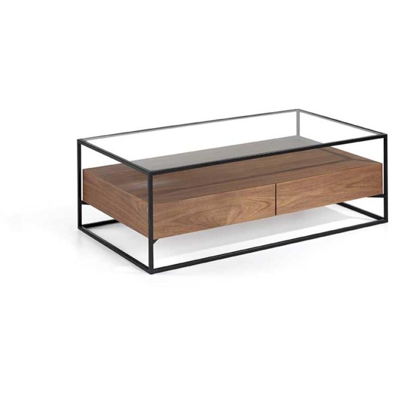 

Mesa rectangular chapada en nogal LIVERPOOL 120 x 70 x 40 cm (largo x ancho x alto)