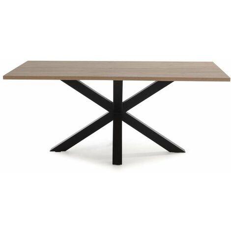 Mesa rectangular de comedor Caeli acabado natural, 76cm(alto) 100cm(ancho) 180cm(largo)