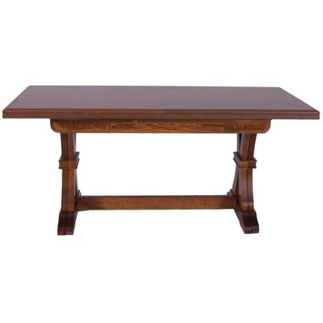 Mesa rectangular extensible de madera maciza color nogal 85x180-360xh79 cm
