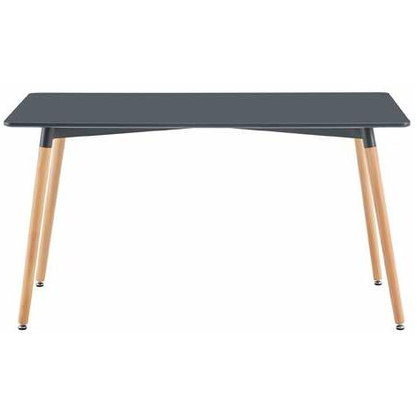 Mesa rectangular Md-Nordika fija acabado gris, 75 cm(alto) 140 cm(ancho) 80 cm(fondo).