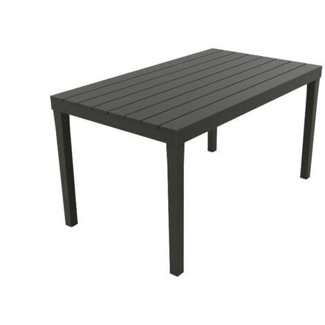 Mesa rectangular para exterior. color: negro 72x138x78cm ipae progarden