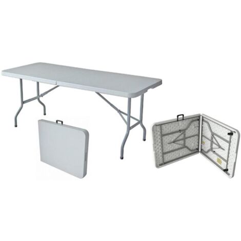 Mesa rectangular plegable 183x74x74cm color blanco