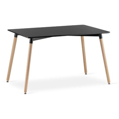 Mesa rectangular Valora YURO de haya negra con diseño elegante