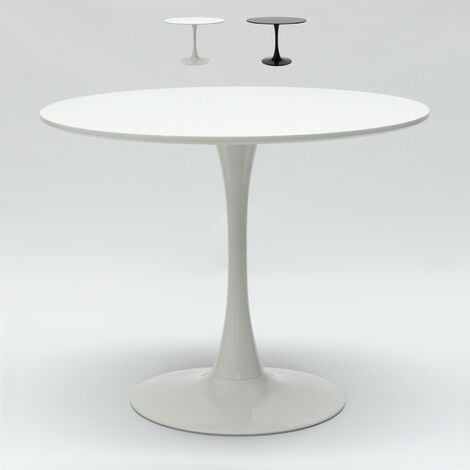 AHD AMAZING HOME DESIGN mesa redonda 60 cm bar cocina comedor diseño moderno escandinavo Goblet Color: Blanco