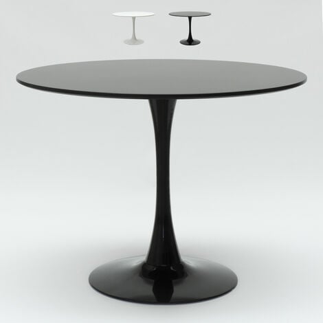 AHD AMAZING HOME DESIGN mesa redonda 90 cm bar comedor cocina diseño escandinavo moderno Goblet Color: Negro