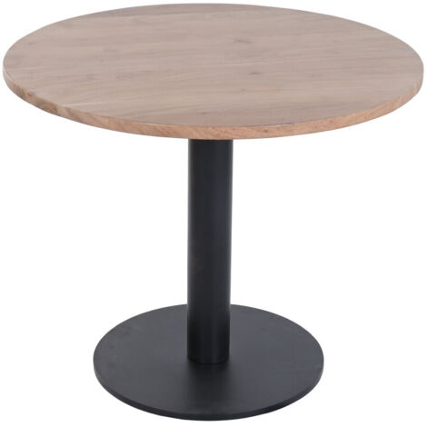 Mesa Redonda Comedor Acacia Metal 90X90X76