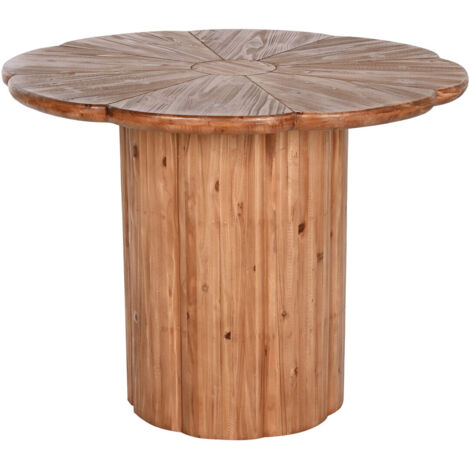 Mesa Redonda Comedor Madera 100X100X77 Natural
