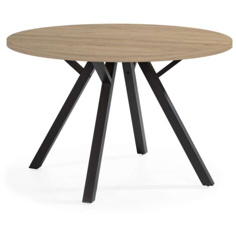 Mesa redonda de comedor Beli acabado natural, 77cm(alto) 120cm(ancho) 120cm(largo)