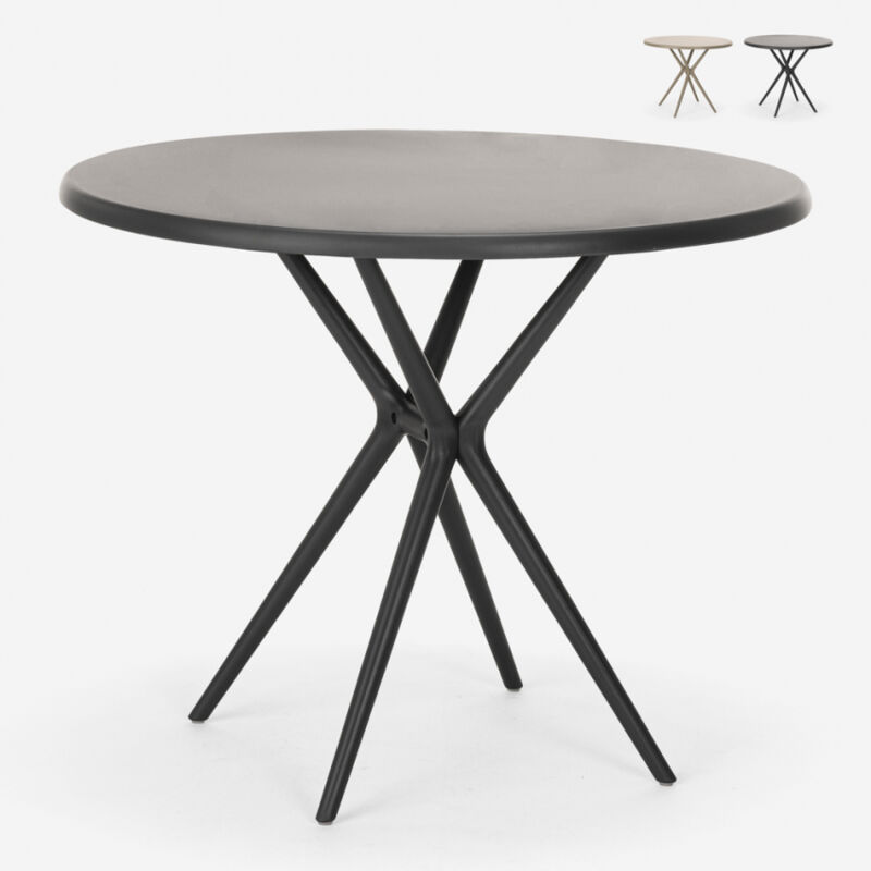 

Mesa redonda de polipropileno 80 cm para cocina, bar y restaurante Gang 80 | Negro