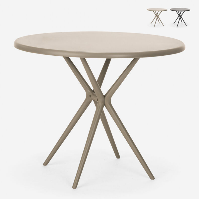 

Mesa redonda de polipropileno 80 cm para cocina, bar y restaurante Gang 80 | Beige