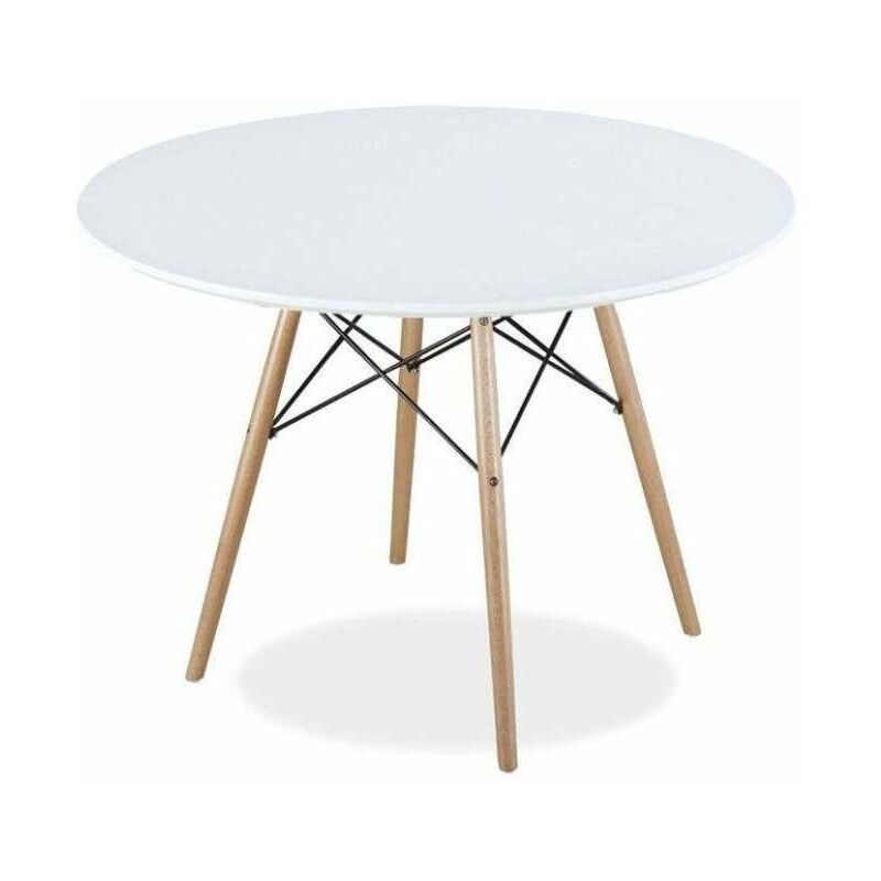 

Mesa redonda en blanco modelo Vandyk. 100 cm(ancho) 73 cm(altura) Color BLANCO