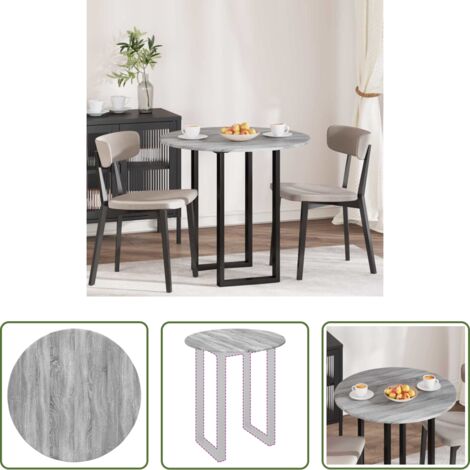 Mesa redonda -  Encimera Gris sonoma 80 x 80 x 1,5 cm Madera de ingeniería