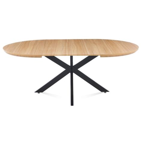 Mesa redonda extensible Asuna Roble Negro 130cm (ancho) x 76cm (alto)