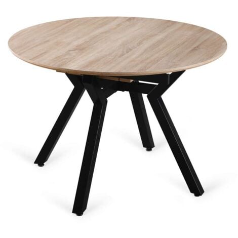 IMPT-HOME-DESIGN Mesa redonda extensible de comedor Coliseo acabado cambrian, 75cm(alto) 110/150cm(ancho) 110cm(fondo)