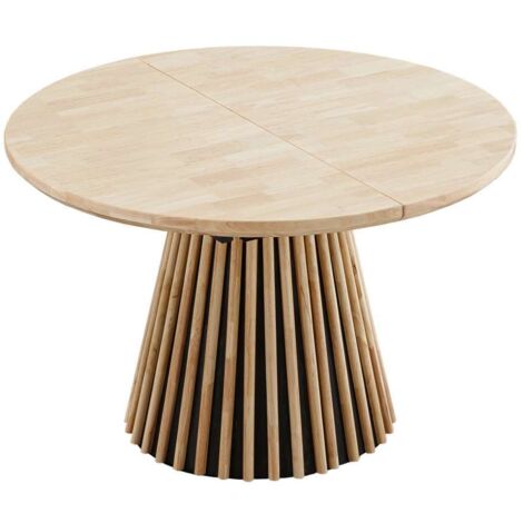 Mesa redonda extensible Md-Grove acabado roble nordish/negro, 75cm(alto ) 120/160/200cm(ancho) 120cm(largo)