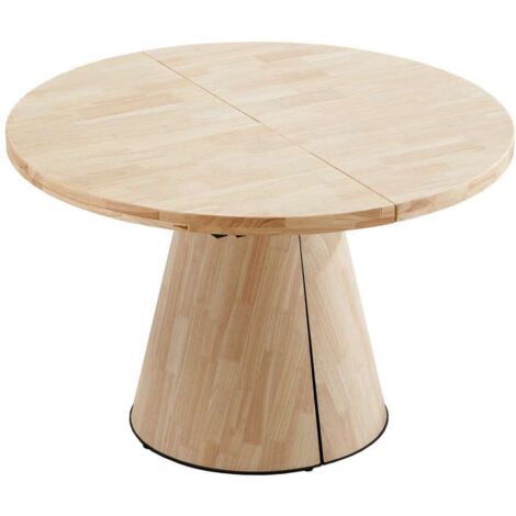 Mesa redonda extensible Md-Kenia acabado oak, 75cm(alto ) 120/160/200cm(ancho) 120cm(largo)