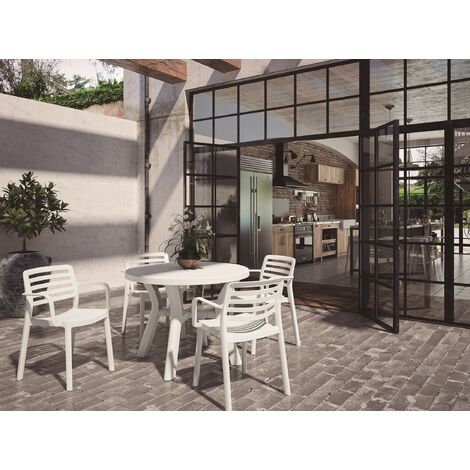 KELDOM MESA REDONDA JAZMIN BLANCO 100 CM - 05250.P17