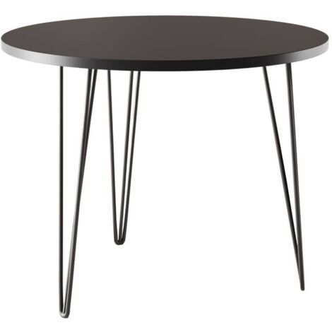 Mesa redonda MIKA Ø90 cm para cocina, salón, comedor Negro