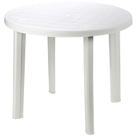 MESA REDONDA PARA EXTERIOR. COLOR: BLANCO Ø90x72cm IPAE PROGARDEN