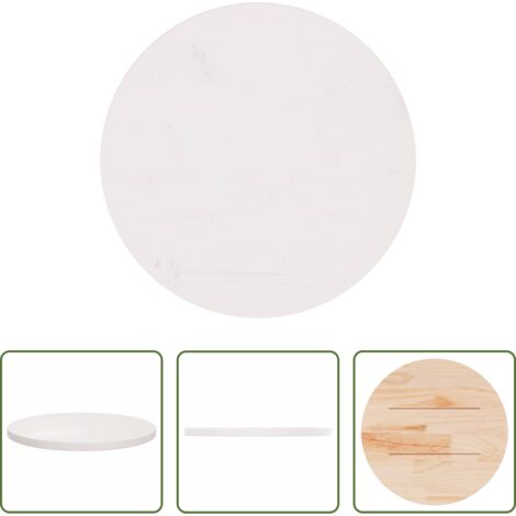 Mesa redonda -  Superficie de mesa madera maciza de pino blanco Ø60x2,5 cm